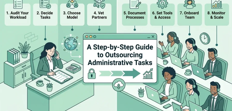How to Outsource Administrative Tasks A Step-by-Step Guide how to outsource administrative tasks step by step guide illustration