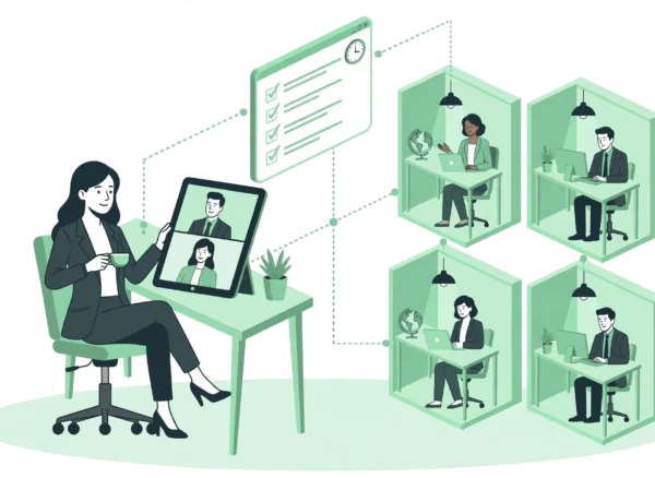 Remote team handling outsourced administrative tasks such as calls, emails, scheduling and meetings